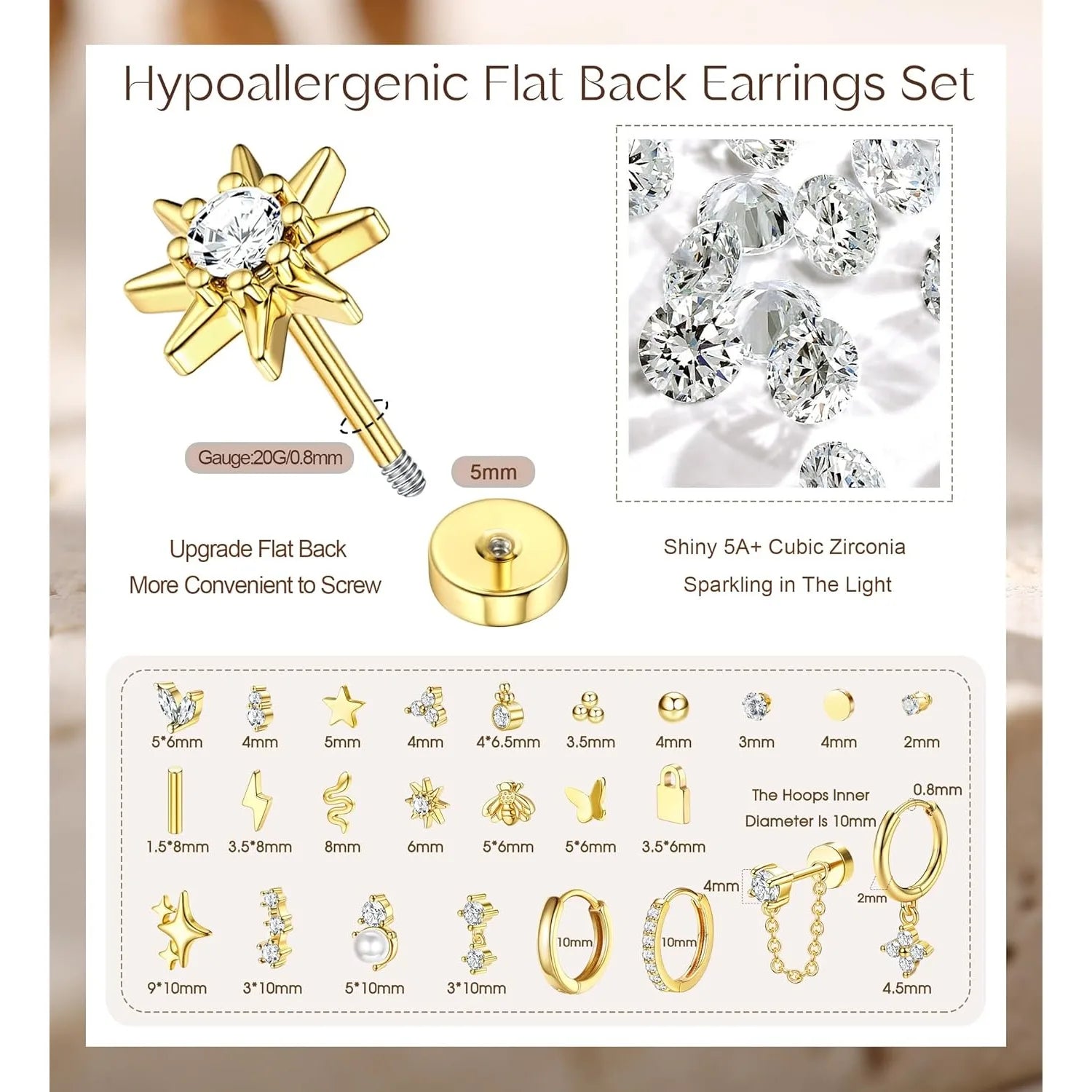 1pc Earrings for Sensitive Ears